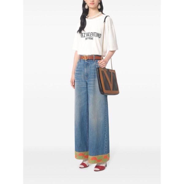 VALENTINO　ジャージーコットン　シェ　ヴァレンティノプリントコットンTシャツ
