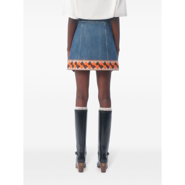 VALENTINO　ジャカードトリム　デニムスカート