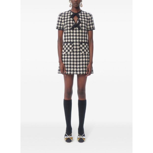 VALENTINO　 ダミエライトツイード　ショートドレス