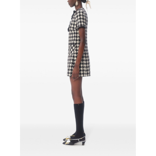 VALENTINO　 ダミエライトツイード　ショートドレス