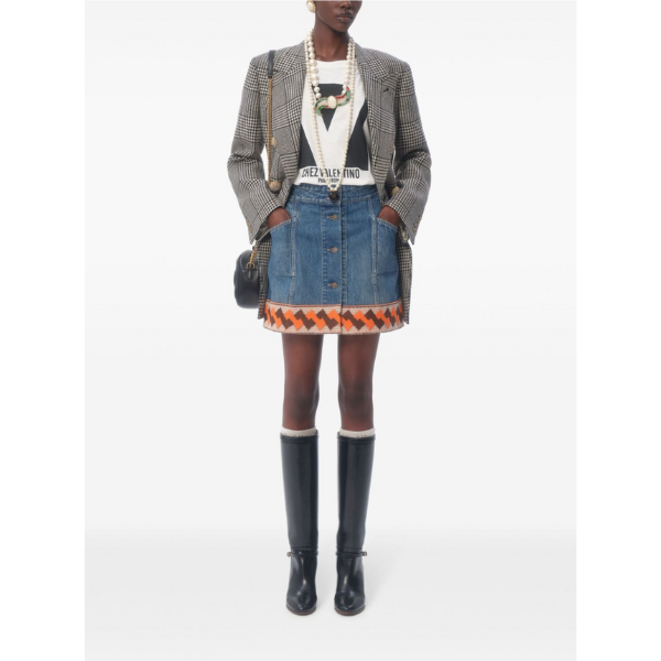 VALENTINO　ジャカードトリム　デニムスカート