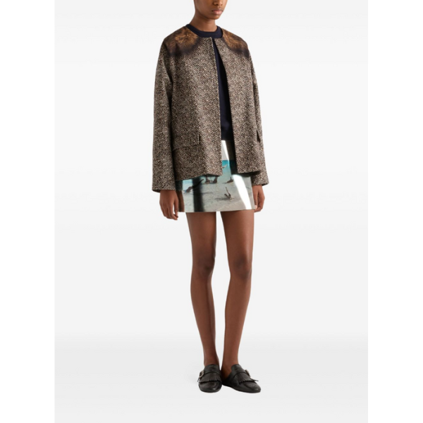 PRADA　シングルブレスト　プリントドリルキャンバンジャケット　