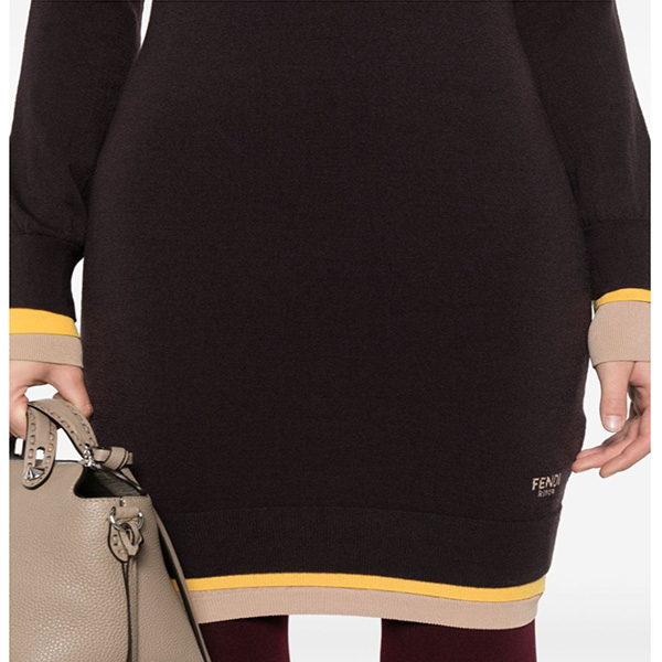FENDI ダークパープルウール ドレス