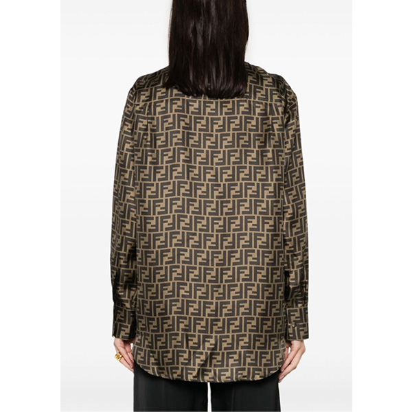 FENDI ブラウンFFシルクシャツ