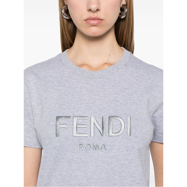 FENDI グレーコットン Tシャツ