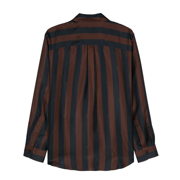 FENDI ブラウン　シルク　シャツ