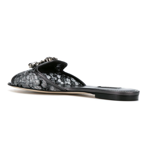 DOLCE & GABBANA　レインボー スライドシューズ ルレックスレース ブローチ