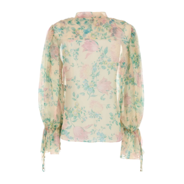 CHLOÉ　シルクモスリン製パフスリーブ ブラウス