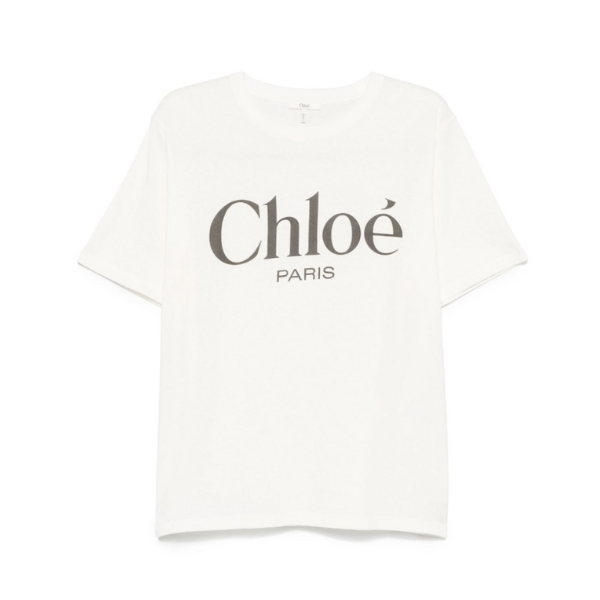 CHLOÉ　コットンジャージー製オーバーサイズ ロゴTシャツ