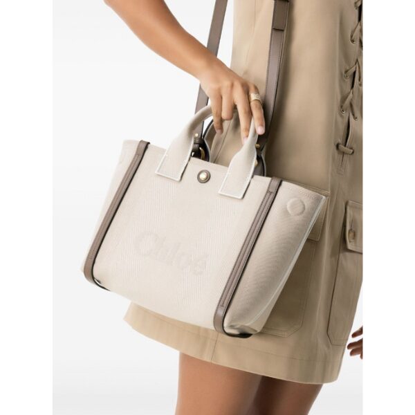 CHLOÉ　キャンバス製Chloé Carryスモールトートバッグ