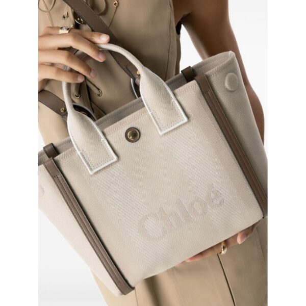 CHLOÉ　キャンバス製Chloé Carryスモールトートバッグ