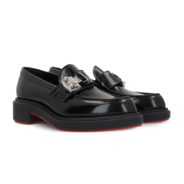 CHRISTIAN LOUBOUTIN　Urban Moc Lock ローファー – カーフレザー – ブラック