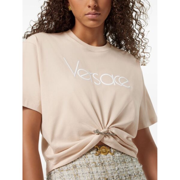 VERSACE クロップ Tシャツ 1978 リエディション ロゴ セーフティー ピン