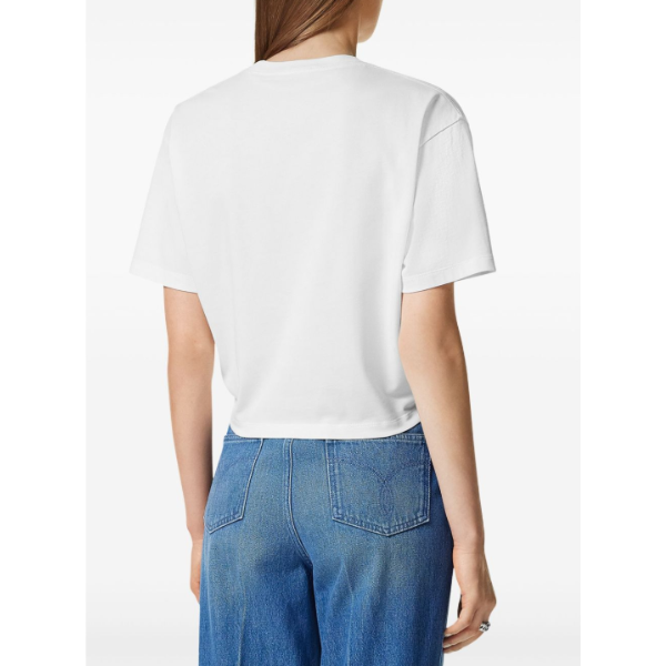 VERSACE クロップ Tシャツ 1978 リエディション ロゴ セーフティー ピン