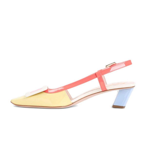 ROGER VIVIER　ベル ヴィヴィエ パテントレザー スリングバック パンプス