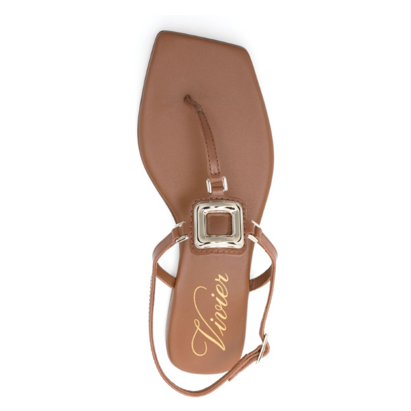 ROGER VIVIER　ヴィヴ バイ ザ シー レザー サンダル　ブラウン