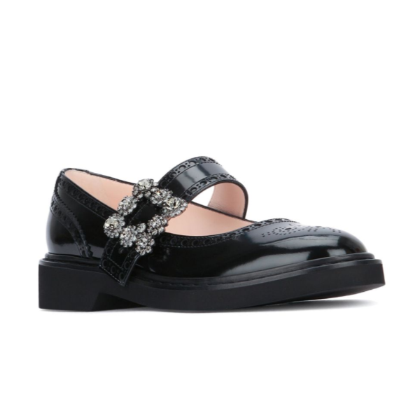 ROGER VIVIER ヴィヴ レンジャー レザー ストラップ バレリーナ