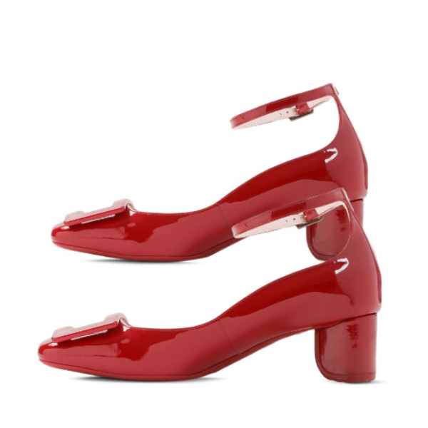 ROGER VIVIER　ユールック パテント レザー アンクル ストラップ パンプス