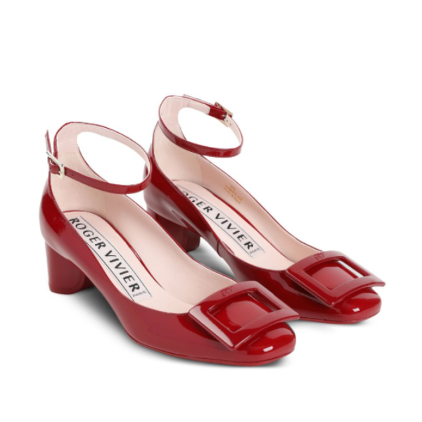 ROGER VIVIER　ユールック パテント レザー アンクル ストラップ パンプス