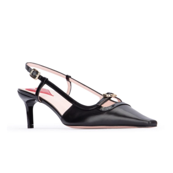 ROGER VIVIER ヴィヴ カナール レザー スリングバック パンプス