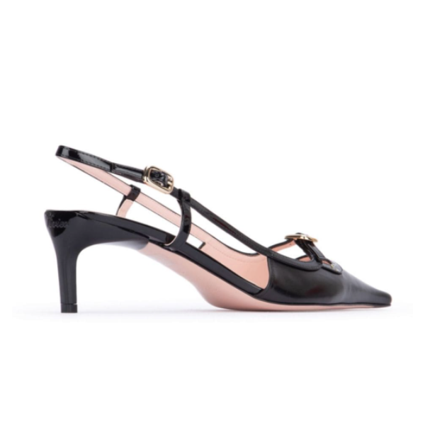 ROGER VIVIER ヴィヴ カナール レザー スリングバック パンプス