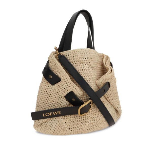 LOEWE パンチホール ショッパー ミニ（ラフィア）