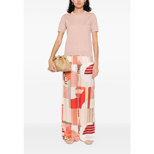 FENDI　ピンクFFコットン/ビスコース セーター