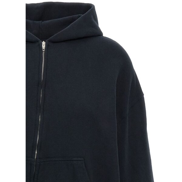 BALENCIAGA　Flipped Uni ジップアップ Hoodie レギュラーフィット で 杢ブラック/チャコール