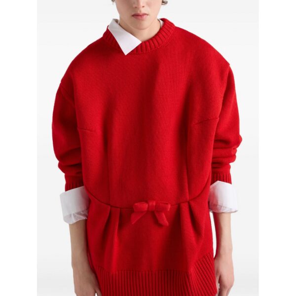 PRADA　リボン付 ウールカーディガン