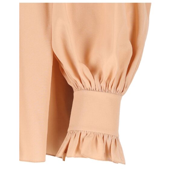 CHLOÉ クレープデシン製オーバーサイズ ラッフルトップス